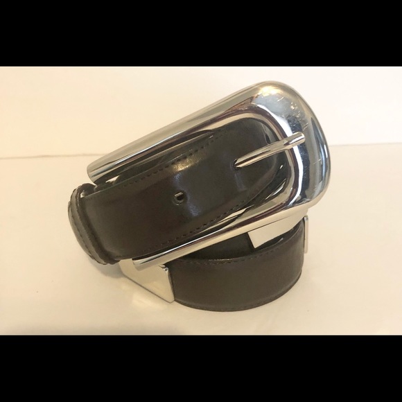 Lady Captiva leather belt with metal rectangles M - Picture 4 of 8